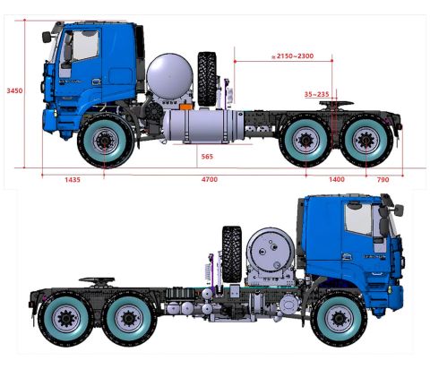 ТЯГАЧ SAIC HONGYAN 6×6 LNG